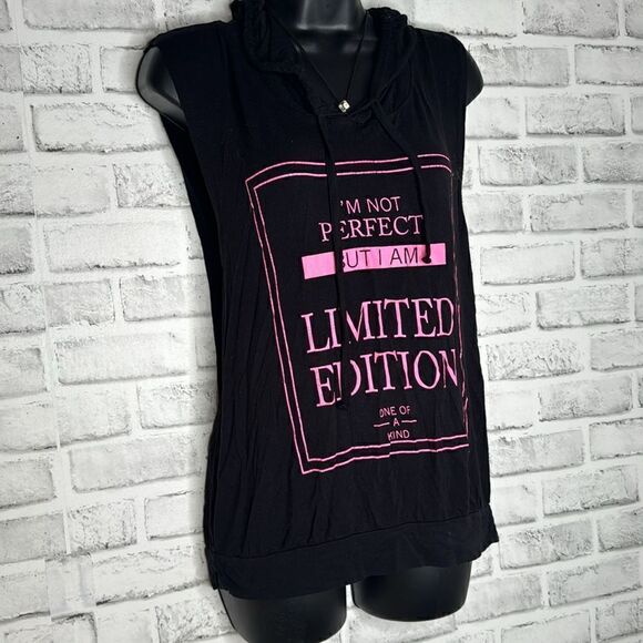 Electric Pink ‘Limited Edition’ Hooded Tank Top Size Large - Picture 2 of 4